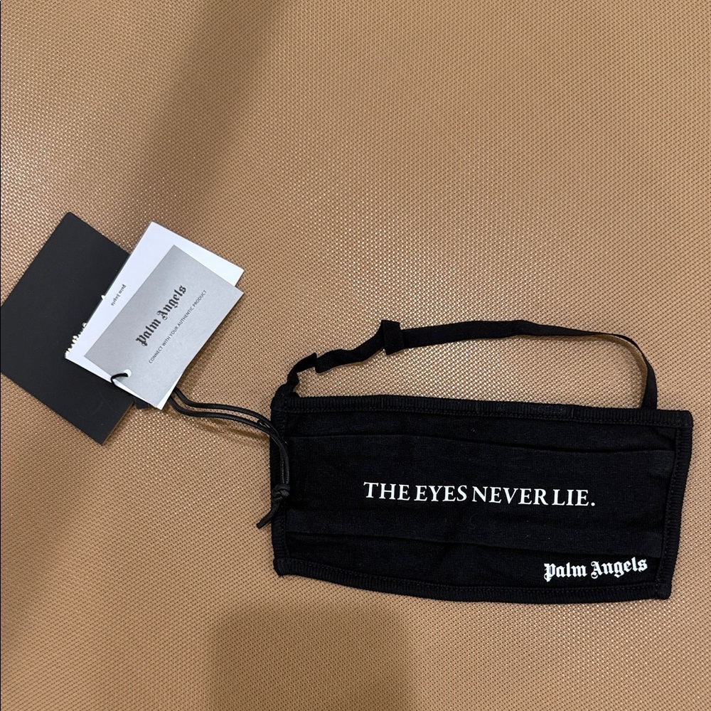 Palm Angels Black Text Face Mask